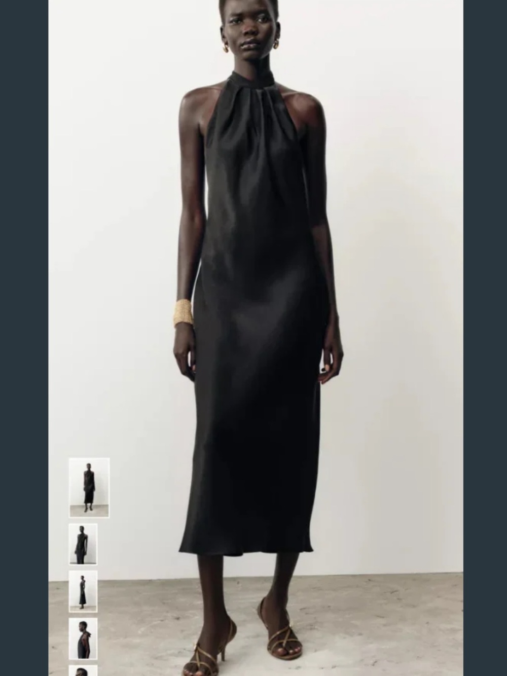 Zara Black Halter-Neck Midi Dress